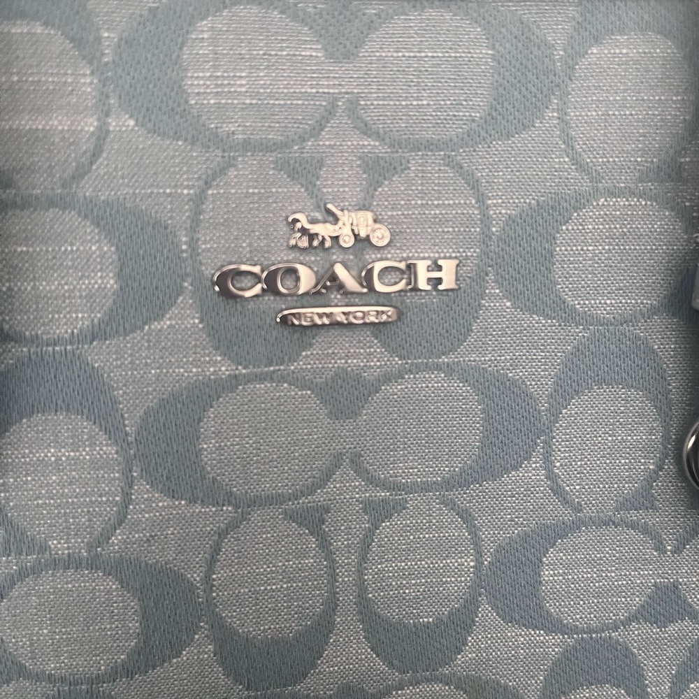 Coach Light Blue Signature Satchel - Picture 7 of 11